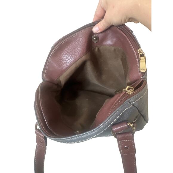 B.O.C. BORN CONCEPT WOMANS USED SHOULDER BAG FAUX LEATHER Plum / GRAY - Picture 7 of 7